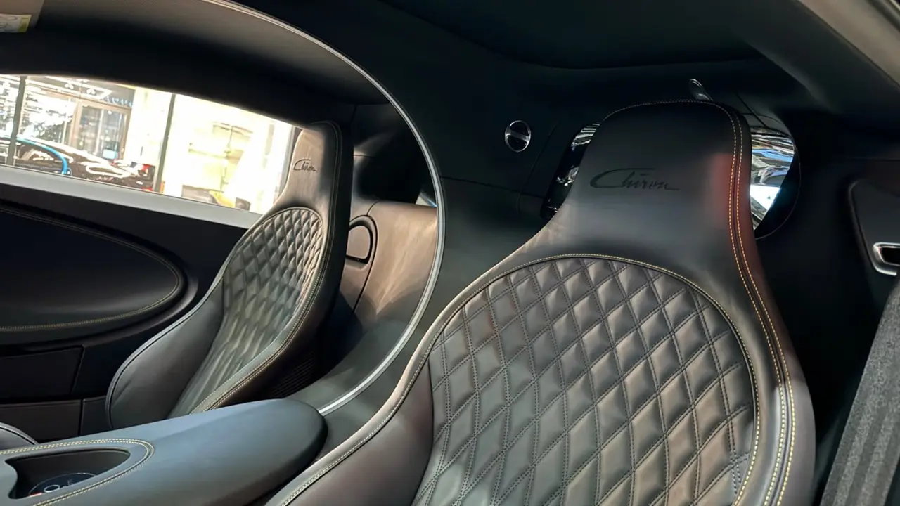 Bugatti Chiron 110 Ani 2019, intérieur — Nice Super Car Rental, Nice. La Bugatti Chiron 110 Ani de 2019 appartient à une catégorie à part : une série limitée…