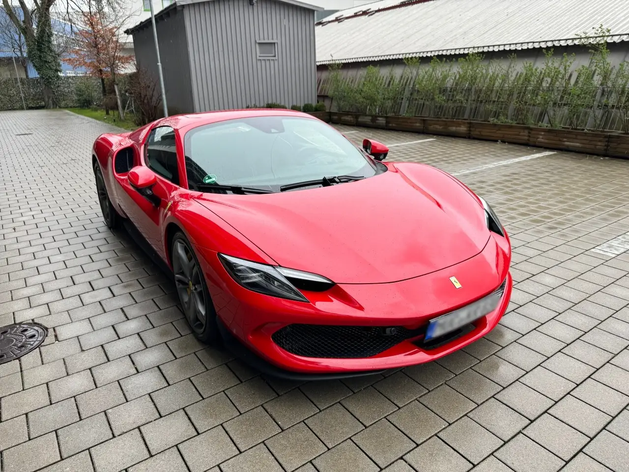 Ferrari 296 GTS Spider 2024, exterior — Nice Super Car Rental, Nice. Open-top power built for the Moyenne Corniche
