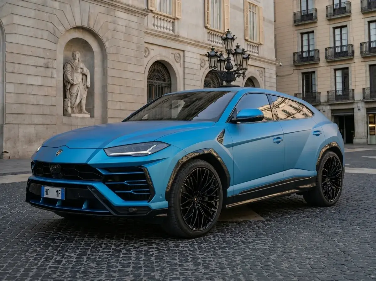 Lamborghini Urus SE 2025, extérieur — Nice Super Car Rental, Nice. Le Lamborghini Urus SE marie la carrosserie SUV à une mécanique de 800 chevaux, une…