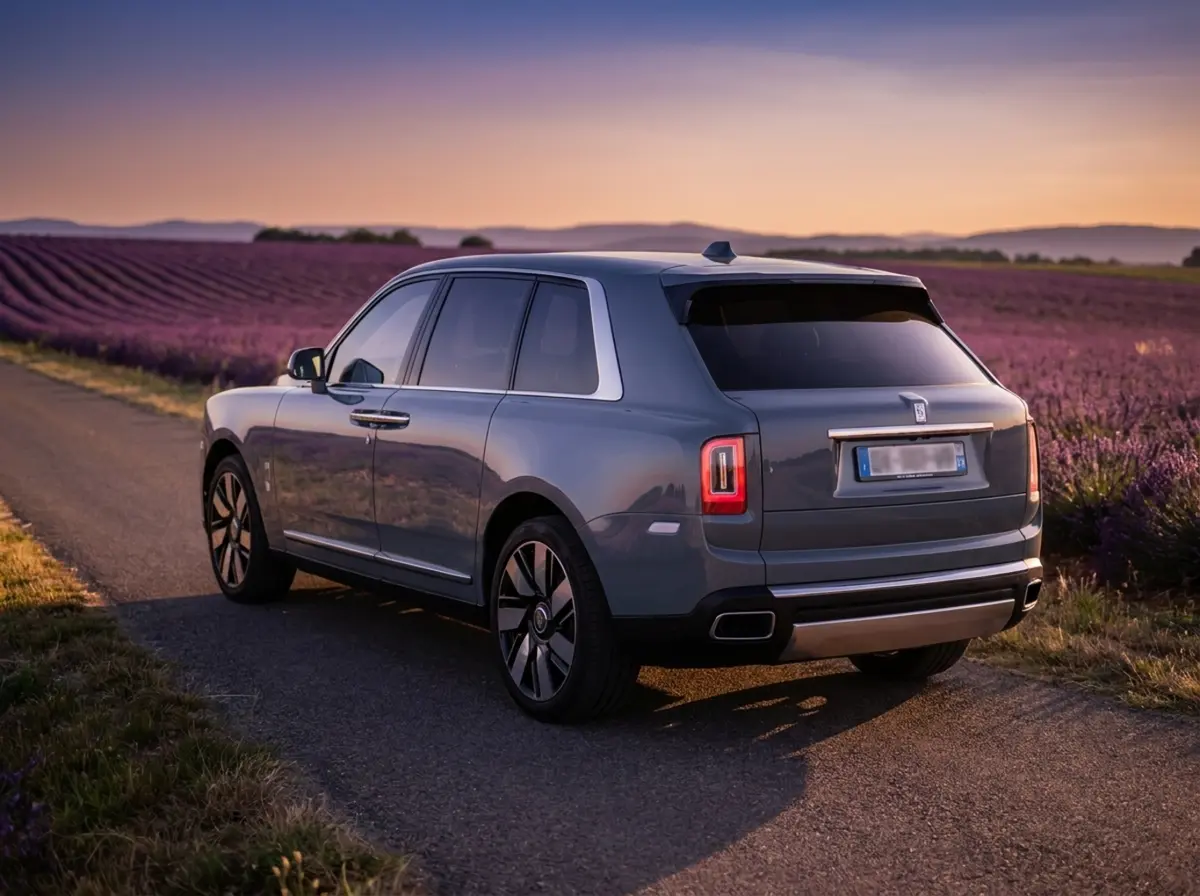Rolls-Royce Cullinan 2025, vue avant — Nice Super Car Rental, Nice. Le Rolls-Royce Cullinan 2025 impose sa présence dès les premiers mètres de conduite. Ses…